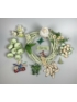 Kép 1/4 - Díszítsd magad! 65 darabos tavaszi, pasztellzöld DIY kopogtató vesszőalapra 