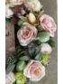 Kép 4/4 - Vintage színvilágú, többévszakos, kócosan bájos, kövirózsás-rózsás-boglárkás síkalapos kopogtató