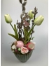 Kép 1/4 - Almazöld tulipános, igazi tojásos, mohás tartós asztaldísz