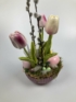 Kép 4/4 - Tappancsosék meggyjoghurt színű tulipános, igazi tojásos, mohás tartós asztaldísze