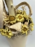 Kép 4/4 - Bézs szivecskés, házikós margarétalak tartós virágdísz