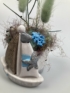 Kép 2/4 - Falatnyi vízparti szösszenet kollekció / Vitorlás hajós, lenes tartós virágdísz 