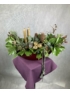 Kép 1/4 - Karácsonyi metálvörös tál két szálgyertyával és élő növényekkel