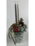 Kép 4/4 - Egérkirállyal töltött karácsonyi kerámiabögre borókaágyon, szalagokkal